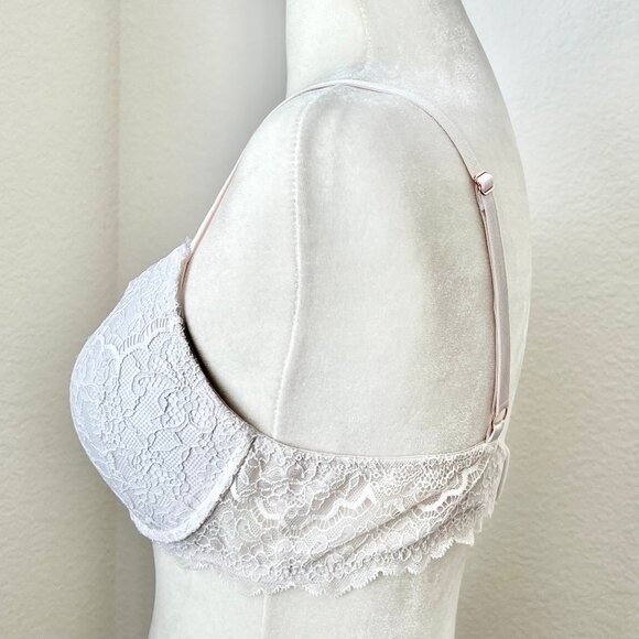 Victoria's Secret Dream Angels Lightly Lined No Wire White Lace Bra 36C - Picture 9 of 12